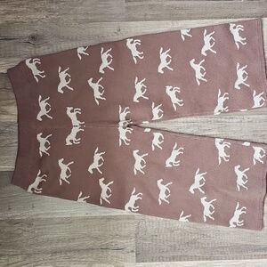 Modern Moments Tan Western Horses Knit Wide Leg Pants Girl's 4T